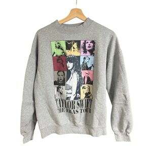 Taylor Swift The Eras Tour Grey Gray Graphic Sweatshirt Size S